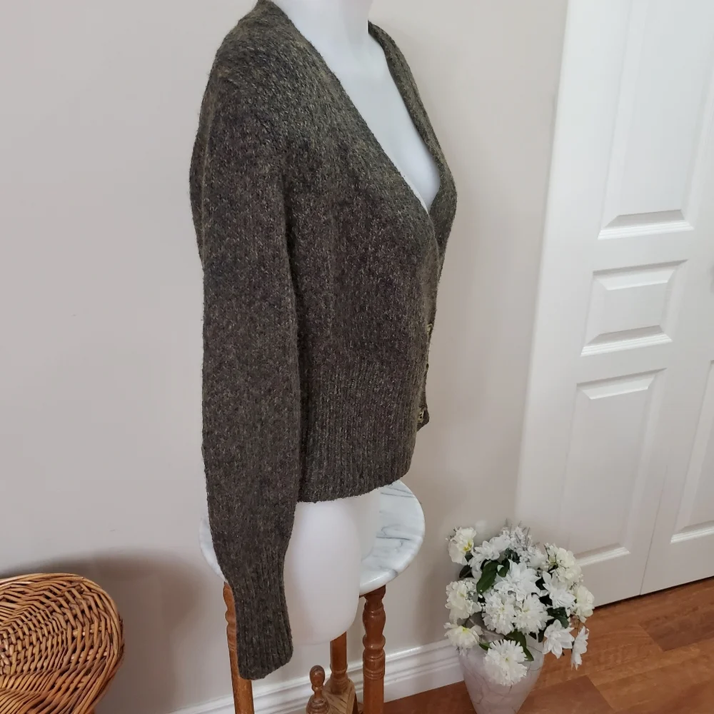 ZARA Women's Brown Button-Up Sweater - Picture 9 of 12